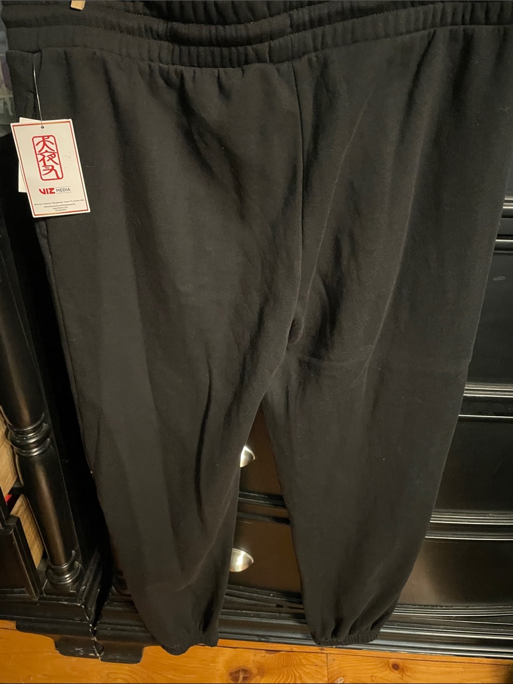 Inuyasha Black Jogger Drawstring Sweat Pants with Pink Cherry Blossom Print - Picture 6 of 9